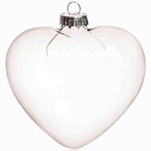 Load image into Gallery viewer, Free Shipping DIY Paintable Transparent Christmas Decoration, 90mm Heart Glass Ornament Silver Top, 100/Pack