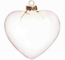 Load image into Gallery viewer, Free Shipping DIY Paintable Transparent Christmas Decoration, 90mm Heart Glass Ornament Silver Top, 100/Pack