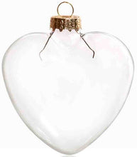 Load image into Gallery viewer, Free Shipping DIY Paintable Transparent Christmas Decoration, 90mm Heart Glass Ornament Silver Top, 100/Pack