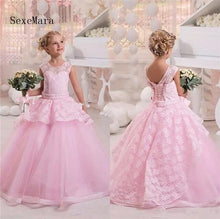 Load image into Gallery viewer, Princess Yellow Flower Girl Dresses Lace Kids Christmas Evening Dress Ball Gown Pageant Dress Communion Dresses