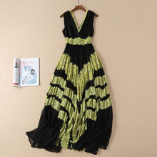 Load image into Gallery viewer, by Megyn black maxi dress 2018 women sexy deep v neck sleeveless lace patchwork bodycon elegant christmas party dress vestidos