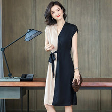 Load image into Gallery viewer, Women's Clothing Dresses Christmas sexy pullover femme jurken work beige navy silk dress plus size long 2019 autumn winter