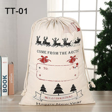 Load image into Gallery viewer, Drawstring Canvas Candy Cane Bag Santa Sacks 20pcs/lot Christmas Present Kids Toy Bags Big Santa Claus Party Decorations