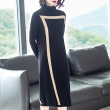 Load image into Gallery viewer, Women's Clothing Dresses Christmas sexy pullover femme work sweater black white striped dress plus size loose 2019 autumn winter