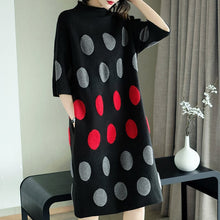 Load image into Gallery viewer, Women's Clothing Dresses Christmas sexy pullover fem me work sweater grey polka dot dress plus size loose 2019 autumn winter