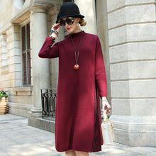 Load image into Gallery viewer, Women s Clothing Dresses Christmas sexy pullover jurken work sweater wine casual dress plus size loose long 2019 autumn winter