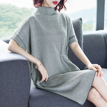 Load image into Gallery viewer, Women s Clothing Dresses Christmas sexy pullover jurken work grey striped knitted dress plus size long 2019 autumn winter