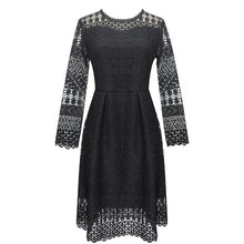 Load image into Gallery viewer, Women s Clothing Dresses Christmas sexy pullover jurken work knitted black lace floral casual dress plus size 2019 autumn winter