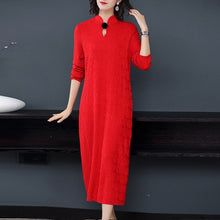 Load image into Gallery viewer, Women s Clothing Dresses Christmas sexy pullover jurken work knitted red party floral dress plus size long 2019 autumn winter