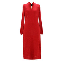 Load image into Gallery viewer, Women s Clothing Dresses Christmas sexy pullover jurken work knitted red party floral dress plus size long 2019 autumn winter