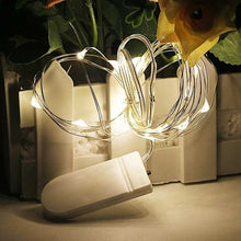 Load image into Gallery viewer, SZYOUMY 5M 3M 2M 1M LED Copper Silver Wire String Lights Fairy Garland New Year Christmas Home Wedding CR2032 Battery Operated
