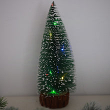 Load image into Gallery viewer, Lights Small DIY Christmas Tree Fake Pine Tree Mini Sisal Bottle Brush Christmas Tree Santa Snow Christmas Decoration Tree
