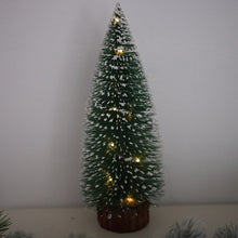 Load image into Gallery viewer, Lights Small DIY Christmas Tree Fake Pine Tree Mini Sisal Bottle Brush Christmas Tree Santa Snow Christmas Decoration Tree