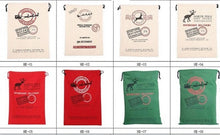 Load image into Gallery viewer, Santa Sack bag Christmas Stocking Jute Gift Bag canvas cotton elk Santa Claus Drawstring Bags pouch XMAS favors gifts wrap