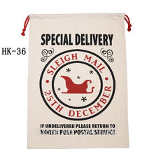 Load image into Gallery viewer, Christmas Stocking Bags 30pcs/lot Christmas Gift Bag Bulk Santa Sacks New Canvas Drawstring Bags Kid Toys Home Decorations