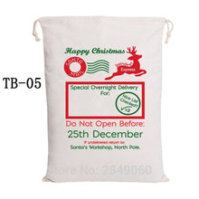 Load image into Gallery viewer, Christmas Stocking Bags 30pcs/lot Christmas Gift Bag Bulk Santa Sacks New Canvas Drawstring Bags Kid Toys Home Decorations