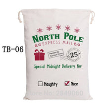 Load image into Gallery viewer, Christmas Stocking Bags 30pcs/lot Christmas Gift Bag Bulk Santa Sacks New Canvas Drawstring Bags Kid Toys Home Decorations