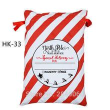 Load image into Gallery viewer, Christmas Stocking Bags 30pcs/lot Christmas Gift Bag Bulk Santa Sacks New Canvas Drawstring Bags Kid Toys Home Decorations