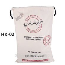 Load image into Gallery viewer, Christmas Stocking Bags 30pcs/lot Christmas Gift Bag Bulk Santa Sacks New Canvas Drawstring Bags Kid Toys Home Decorations