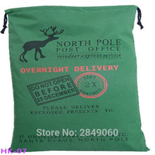 Load image into Gallery viewer, Christmas Stocking Bags 30pcs/lot Christmas Gift Bag Bulk Santa Sacks New Canvas Drawstring Bags Kid Toys Home Decorations