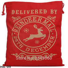 Load image into Gallery viewer, Christmas Stocking Bags 30pcs/lot Christmas Gift Bag Bulk Santa Sacks New Canvas Drawstring Bags Kid Toys Home Decorations