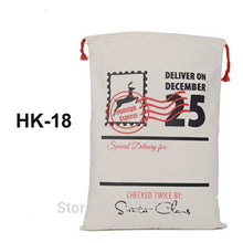 Load image into Gallery viewer, Christmas Stocking Bags 30pcs/lot Christmas Gift Bag Bulk Santa Sacks New Canvas Drawstring Bags Kid Toys Home Decorations
