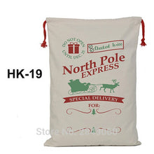 Load image into Gallery viewer, Christmas Stocking Bags 30pcs/lot Christmas Gift Bag Bulk Santa Sacks New Canvas Drawstring Bags Kid Toys Home Decorations
