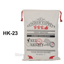 Load image into Gallery viewer, Christmas Stocking Bags 30pcs/lot Christmas Gift Bag Bulk Santa Sacks New Canvas Drawstring Bags Kid Toys Home Decorations