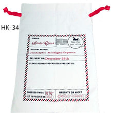 Load image into Gallery viewer, Christmas Stocking Bags 30pcs/lot Christmas Gift Bag Bulk Santa Sacks New Canvas Drawstring Bags Kid Toys Home Decorations