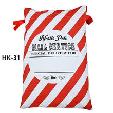 Load image into Gallery viewer, 150pcs/lot 38 Styles Canvas Santa Sack Christmas Gift Bags Large Santa Bag Drawstring Candy Cane Bag Kids Gift