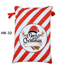 Load image into Gallery viewer, 150pcs/lot 38 Styles Canvas Santa Sack Christmas Gift Bags Large Santa Bag Drawstring Candy Cane Bag Kids Gift