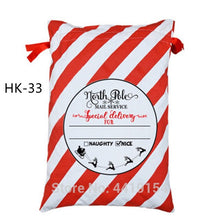 Load image into Gallery viewer, New Christmas Candy Cane Santa Bag 50pcs Personalized Santa Sack Xmas Santa Claus Candy Gift Bag Red Candy Stripe New Year Gift