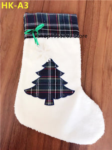 2018 Christmas Decoration Wholesale 30pcs/lot Xmas Stocking Pet Dog Plaid Paw Stocking Christmas Stocking Socks