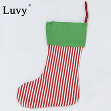 Load image into Gallery viewer, Luvy Santa Socks Canvas Gift Bag 100pcs/lot Christmas Long Stocking Personalized Home Decoration Kids Toy Sack Xmas Present