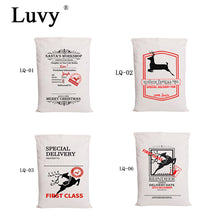 Load image into Gallery viewer, Luvy Christmas Bag 100pcs/lot Santa Sacks 6 Styles Big Santa Claus Party Kids Drawstring Canvas Bag Christmas Gift Hot Sale