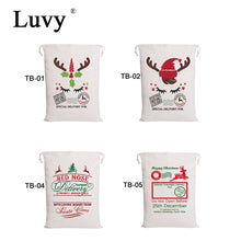 Load image into Gallery viewer, Luvy 100pcs Santa Sacks Wholesale Christmas Bag 6 Styles Drawstring Canvas Bag Big Santa Claus Kids Party Bags Christmas Gift