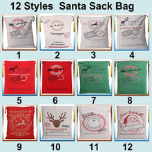 Load image into Gallery viewer, 2018 Wholesale Santa Sack 200pcs/lot Christmas Gift Bag Personalized Xmax Linen Cotton Canvas Drawstring Bags Can Mixed