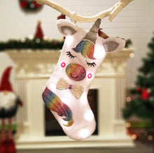 Load image into Gallery viewer, Large Unicorn Christmas Stocking For Children Christmas Gift Candy Bags Xmas Tree Ornament Hanging Socks Christmas Decor SN2131