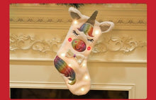 Load image into Gallery viewer, Large Unicorn Christmas Stocking For Children Christmas Gift Candy Bags Xmas Tree Ornament Hanging Socks Christmas Decor SN2131