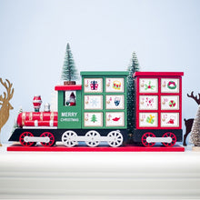 Load image into Gallery viewer, New Advent Calendar Christmas Ornament Wooden 24 Drawers Painted Small Train Countdown Calendar Storage Box Decorations