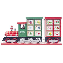 Load image into Gallery viewer, New Advent Calendar Christmas Ornament Wooden 24 Drawers Painted Small Train Countdown Calendar Storage Box Decorations