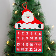 Load image into Gallery viewer, Christmas 24 Day Hanging Advent Calendar Red And White Santa Claus Design Non-Woven Xmas Countdown Decoration Weihnachtskalender