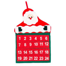 Load image into Gallery viewer, Christmas 24 Day Hanging Advent Calendar Red And White Santa Claus Design Non-Woven Xmas Countdown Decoration Weihnachtskalender