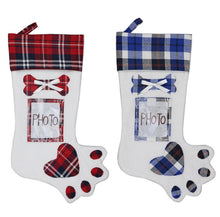 Load image into Gallery viewer, Paw Christmas Stocking Gift Bag Christmas Tree Ornament Socks Xmas Pet Stocking Candy Bag Home Party Decorative SN2027
