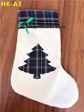 Load image into Gallery viewer, Wholesale 200pcs/lot Personalised Christmas Stockings 2018 Plaid Dog Paw Burlap Christmas Socks Large Christmas Socks for Santa