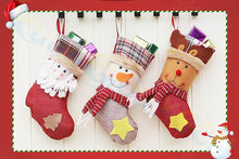 Load image into Gallery viewer, 400pcs 3D Christmas stocking Xmas tree Pendant party window Props Christmas decoration Santa Claus snowman elk candy gift socks