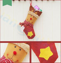 Load image into Gallery viewer, 400pcs 3D Christmas stocking Xmas tree Pendant party window Props Christmas decoration Santa Claus snowman elk candy gift socks
