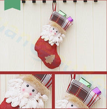 Load image into Gallery viewer, 400pcs 3D Christmas stocking Xmas tree Pendant party window Props Christmas decoration Santa Claus snowman elk candy gift socks
