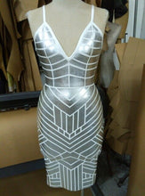Load image into Gallery viewer, BANDAGE Pink Silver Gold Black Bandage Dress Women Bodycon Vestidos Sleeveless Celebrity Christmas Eve Party Dress Sexy Clubwear