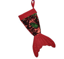 Load image into Gallery viewer, Sequined Mermaid Tail Christmas Stocking Fishtail Santa Claus Candy Gift Bag Holders Xmas Socks Party Home Decorative